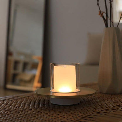 Elegant LED candle lamp with a realistic flickering candlelight effect for a warm and cozy atmosphere.