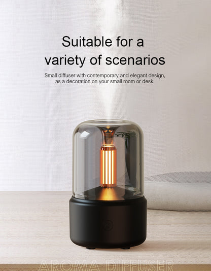 Retro Aroma Diffuser with Night Light - USB Essential Oil Humidifier for Home and Office