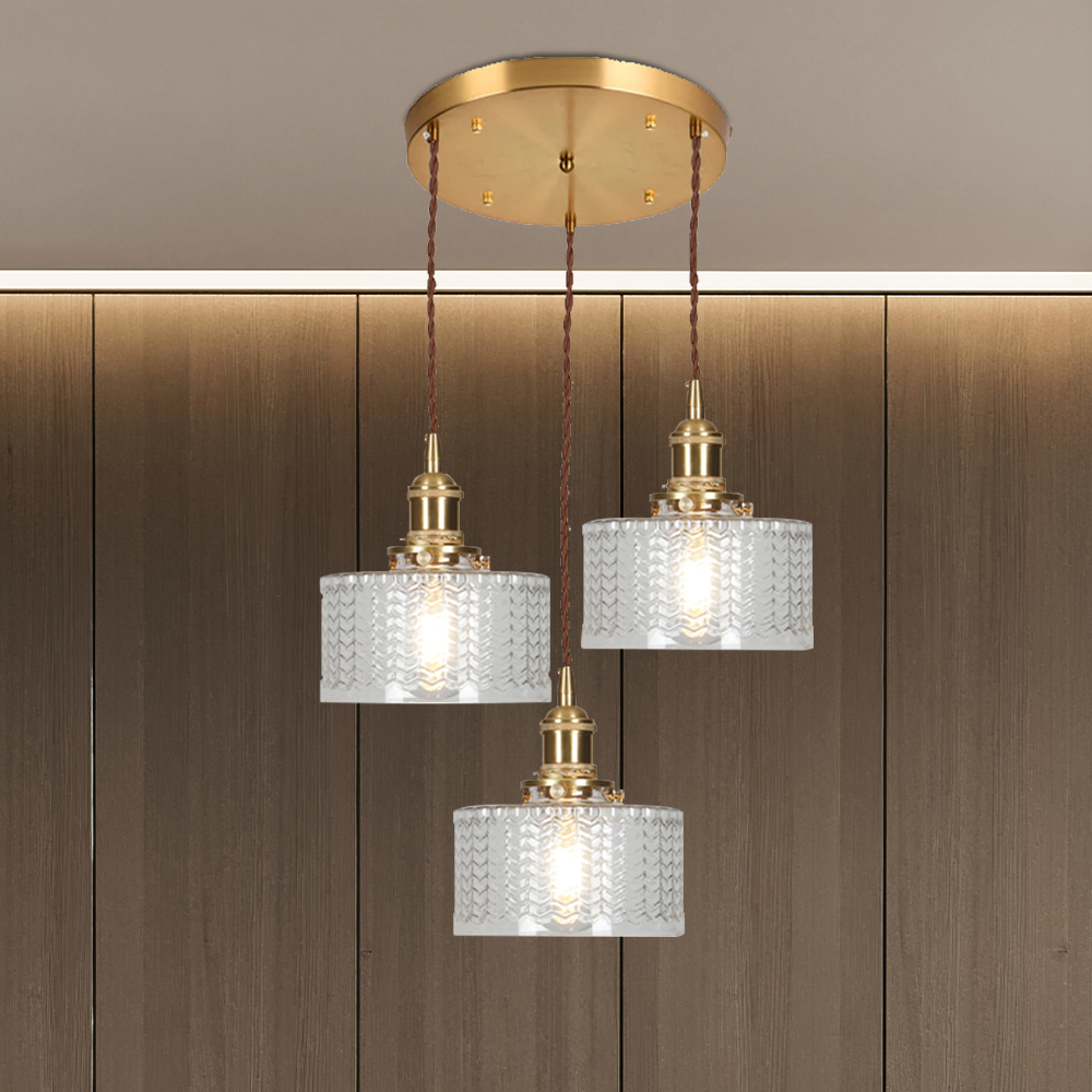 RoyaleGlow Stunning Cylinder Glass Pendant Light – Elegant Modern Illumination