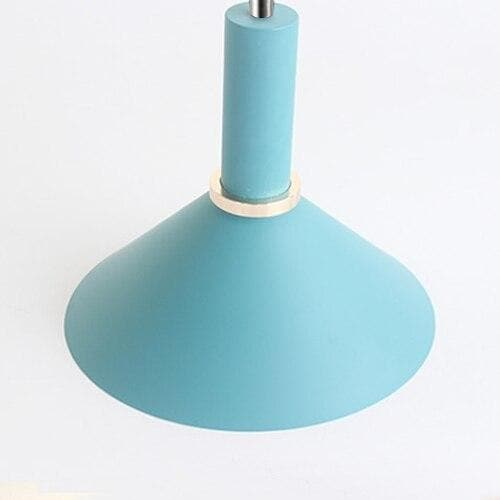 RoyaleGlow Chic Iron Pendant Lights in Trendy Macaron Colors - Cone / Sky