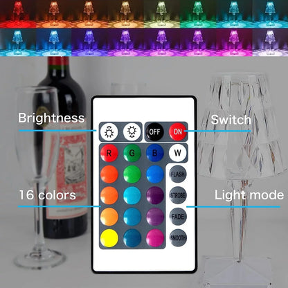 Crystal Diamond Table Lamp with 16 Colors - Default Title