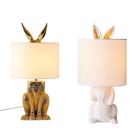 RoyaleGlow Modern Rabbit Table Lamp - Chic Cast Resin Home Decor