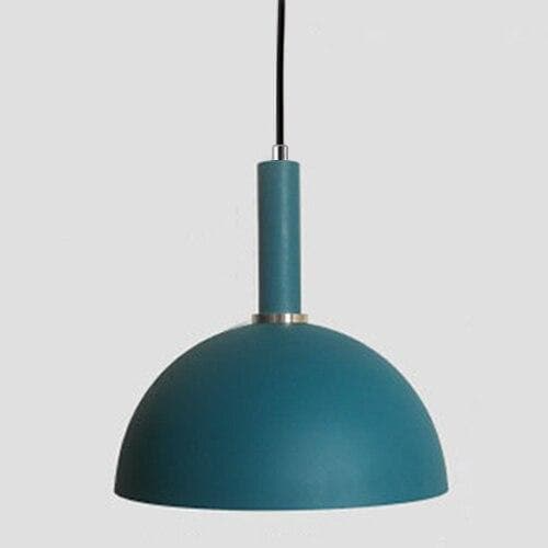 RoyaleGlow Chic Iron Pendant Lights in Trendy Macaron Colors - Half Moon / Ink