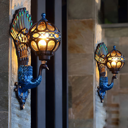 Luxora - European Style Retro Peacocks Waterproof Outdoor Wall Light