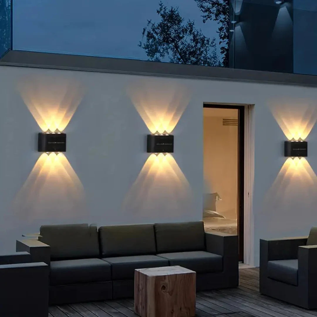 Royelux Solar-Powered Outdoor Wall Light - Yellow