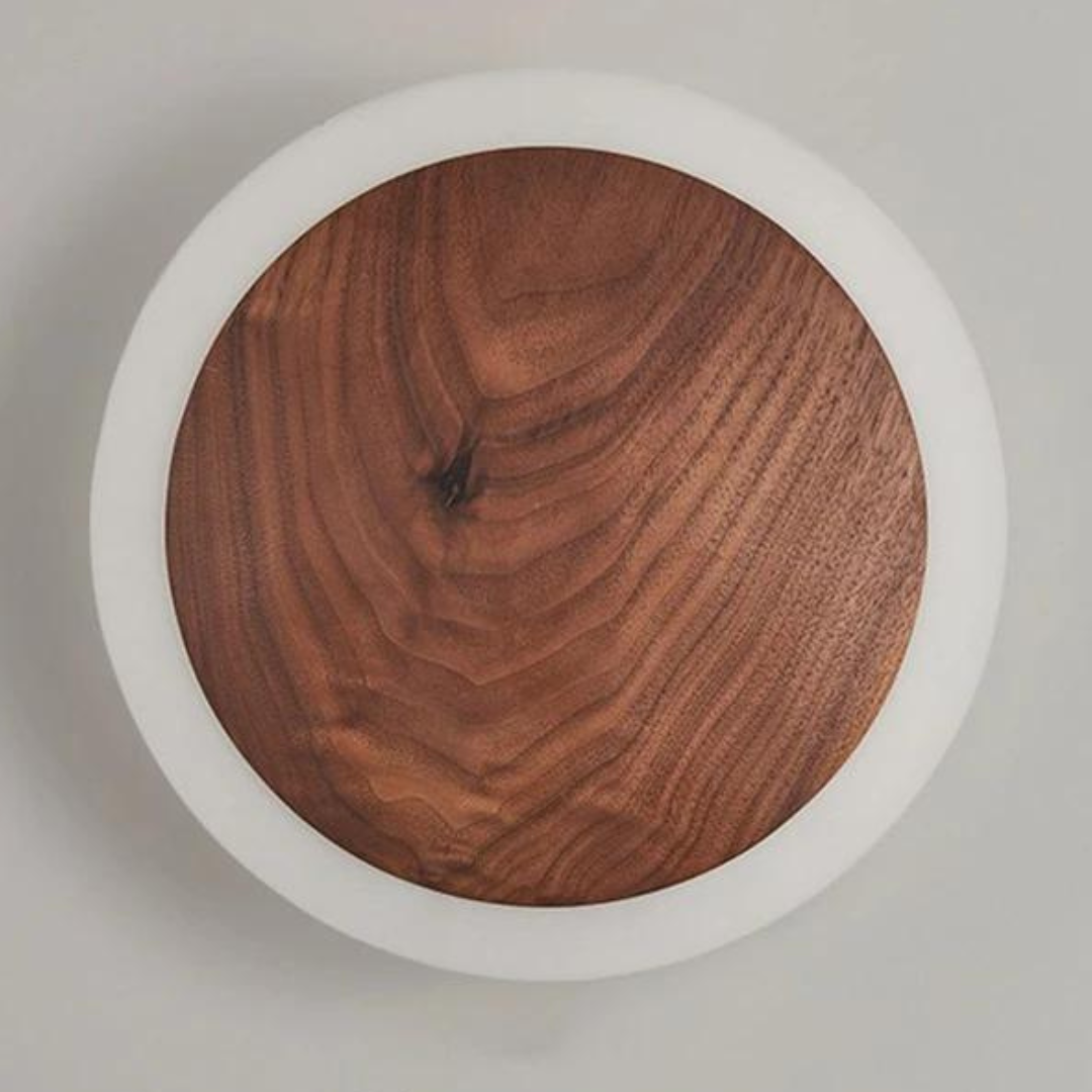 Nordic Walnut LED Wall Light - Modern Wood Accent Lighting - 20cm