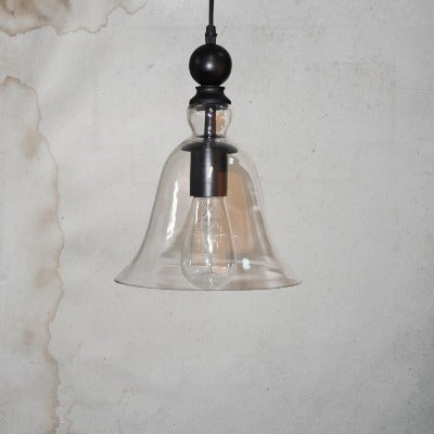 RoyaleGlow Vintage Glass Bell Pendant Light Fixture - Elegant Home Decor