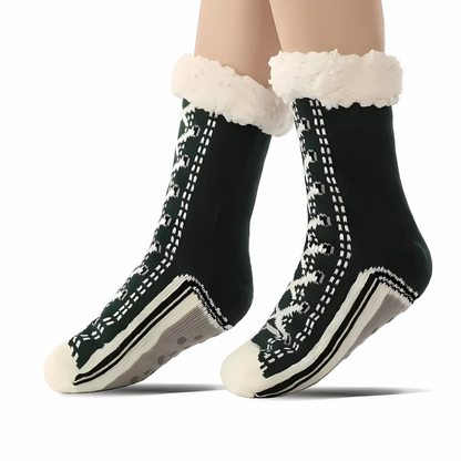 Rayvia Cashmere Slipper Socks with Non-Slip Grip