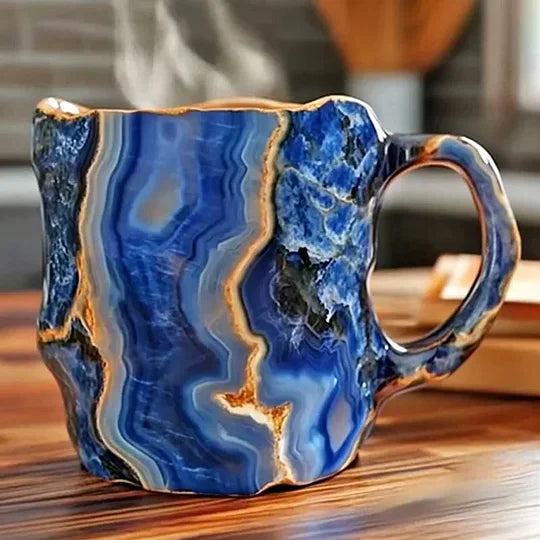 Royallure Elegant Crystal Agate Coffee Cup – Unique Handcrafted Mug for Luxury Sipping