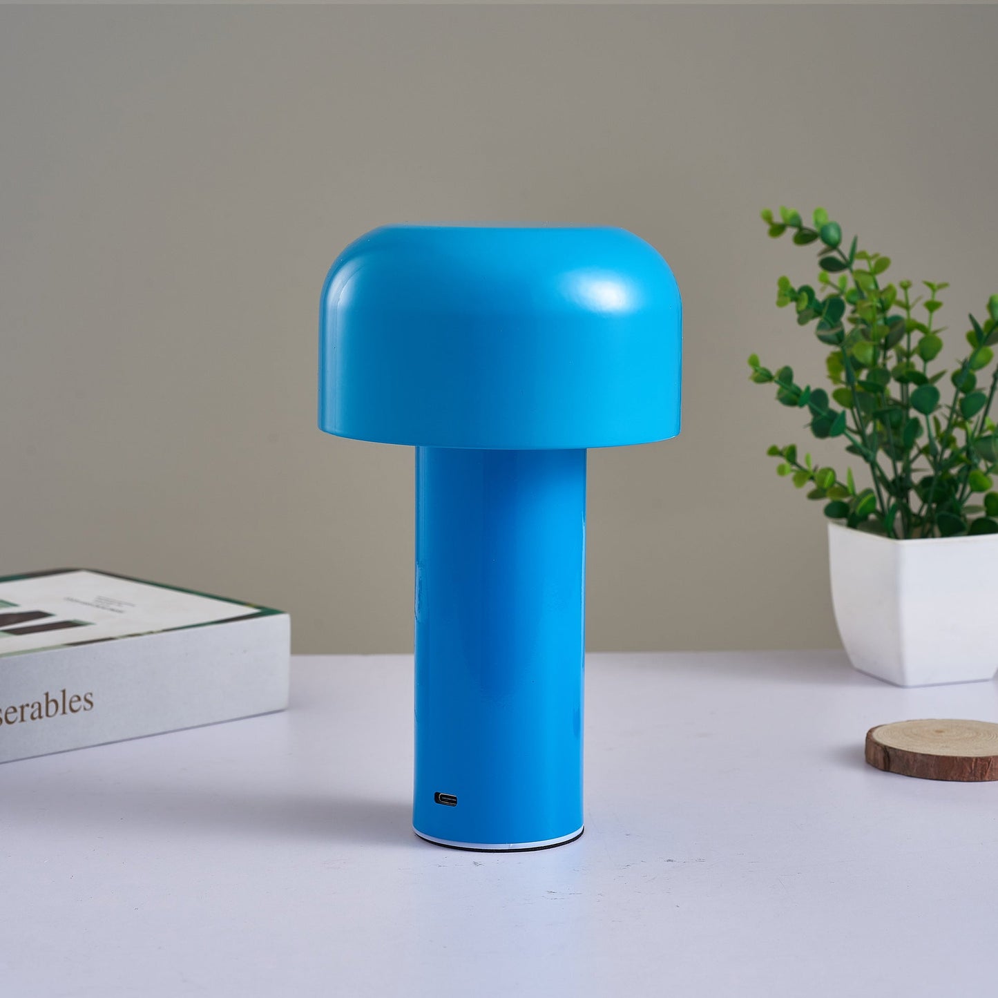 Royelux Cordless Touch Mushroom Table Lamp