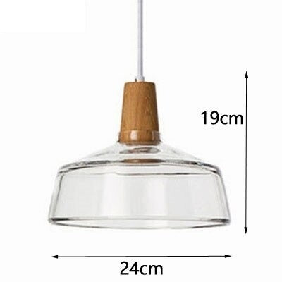 RoyaleGlow Vintage-Inspired Glass and Wood Pendant Lighting - Classic Elegance - Clear / Type B