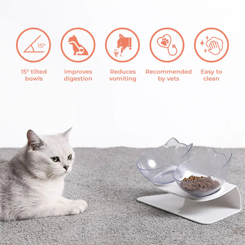 FurLuxe Elevated Anti-Vomiting Orthopedic Cat Bowl for Improved Digestion and Comfort