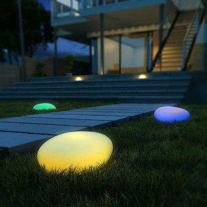 Royallure Outdoor LED Cobblestone Garden Light with 16 Colors & Remote - Large (Solar Powered)