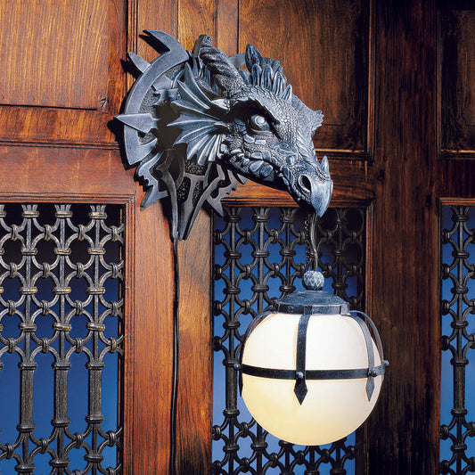 Royallure Dragon Head Wall Mount Hanging Lamp - 18cm Unique Fantasy Decor - Default Title