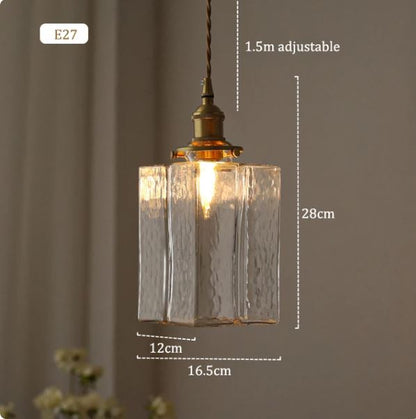 RoyaleGlow Chic Glass Hanging Pendant Light - Elegant Home Fixture - Small