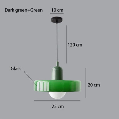 RoyaleGlow Scandinavian-Style Vintage Glass Pendant Light for Elegant Illumination - Small / Green / Dark Green