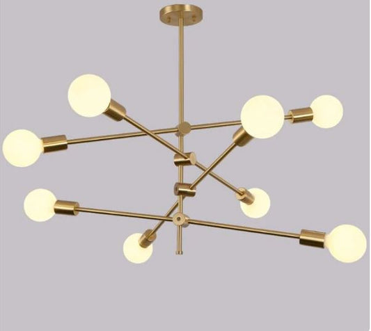 Royallure Elegant Modern Gold Rod Chandelier - Chic Home Lighting Fixture - Single Bulb / Gold