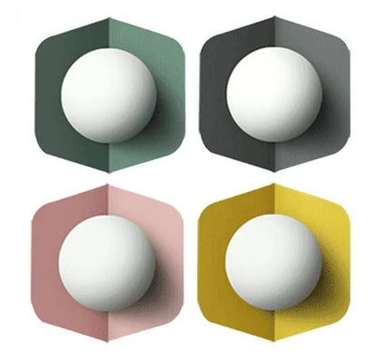 RoyaleGlow Colorful Globe Wall Lamp - Modern & Vibrant Lighting Solution - Yellow_White