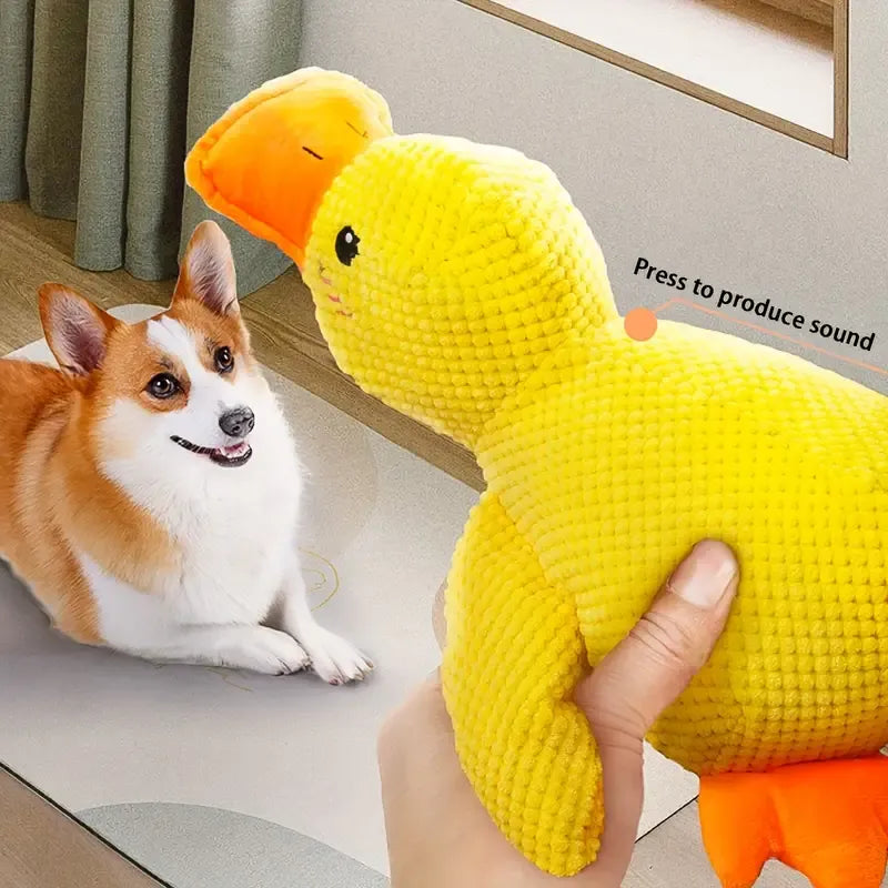 Furora Quack-Quack Calming Duck Dog Toy - Durable, Interactive Plush for All Breeds