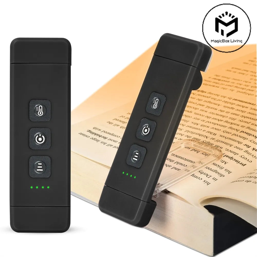 Clip-on Book Light, USB Rechargeable Reading Light with Timer, Portable LED Bookmark Light for Bedside & Desk - White