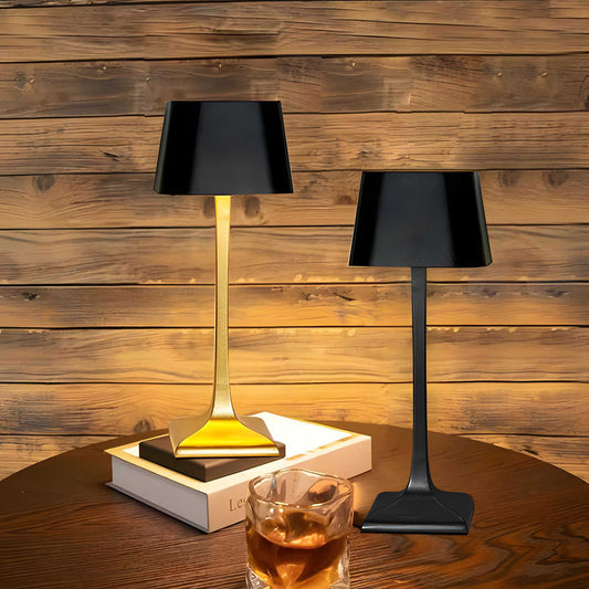 Eleganza Cordless LED Table Lamp – Touch Control, Rechargeable with Italian Design - Gold & Black