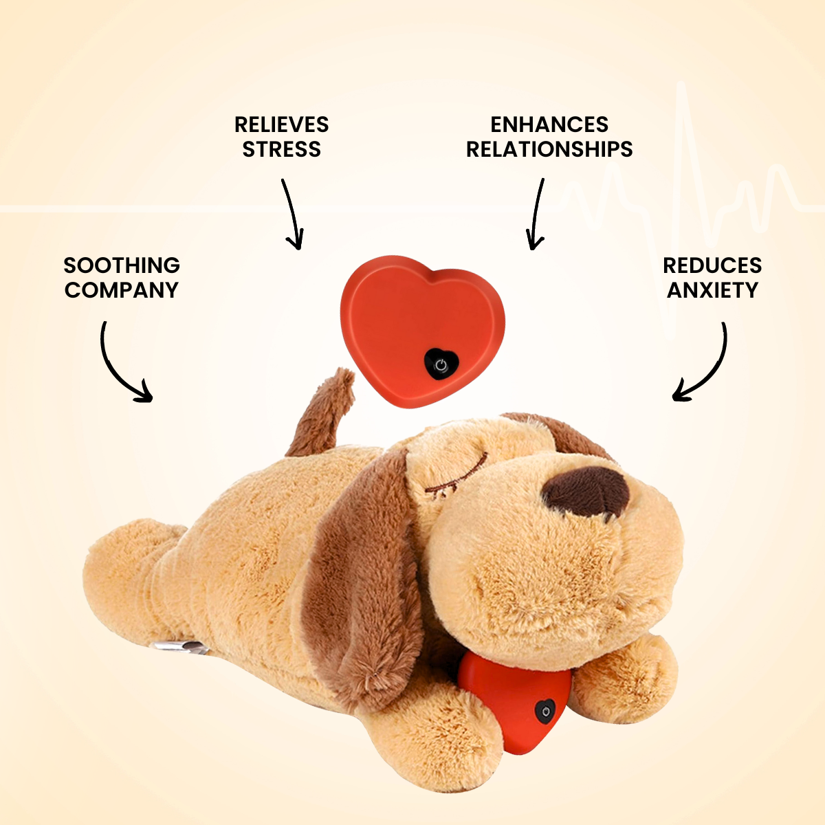 Heartbeat Puppy Toy – Plush Comfort for Dog Anxiety & Better Sleep