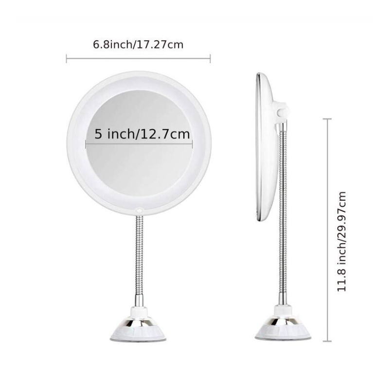 Rayvia LED Makeup Mirror with 10x Magnification