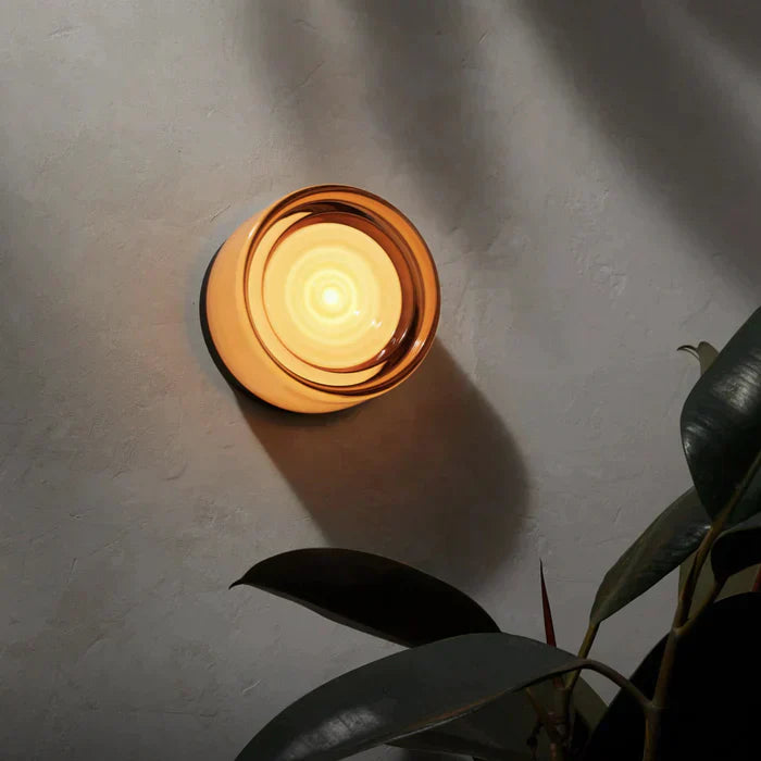 Dimpled LED Wall Sconce - Modern Elegant Wall Mount Light - Amber