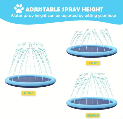 Pawellure Splash Pad for Dogs and Kids - Anti-Slip Summer Sprinkler Mat