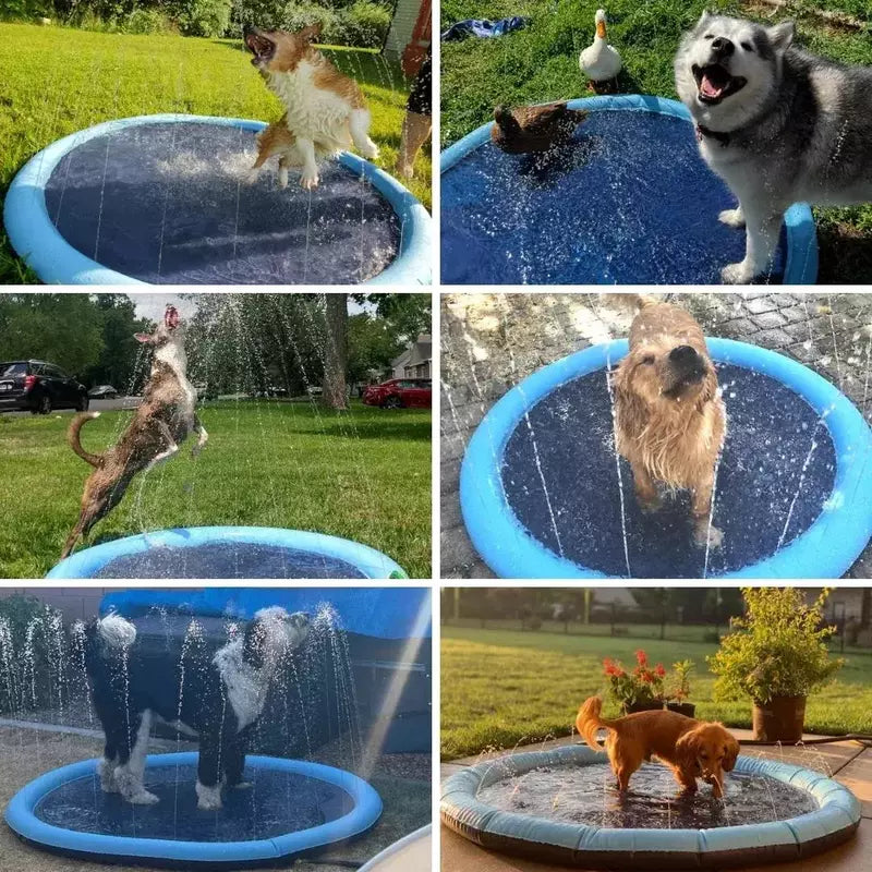 Pawellure Splash Pad for Dogs and Kids - Anti-Slip Summer Sprinkler Mat