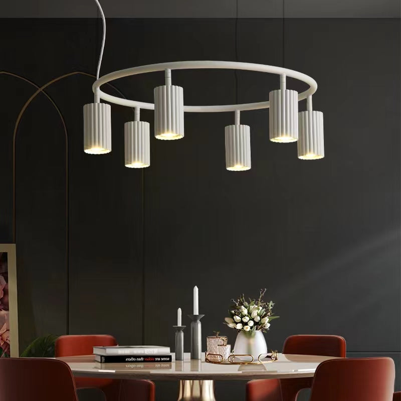 Royallure Elegant Scandinavian Ring Chandeliers - Modern Spotlight Lighting - White / Single Light