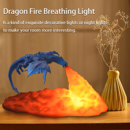 Royallure 3D Dragon Table Lamp - Rechargeable LED Night Light (5 Colors)