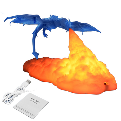 Royallure 3D Dragon Table Lamp - Rechargeable LED Night Light (5 Colors)