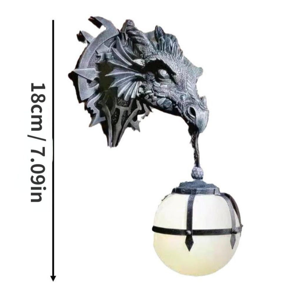 Royallure Dragon Head Wall Mount Hanging Lamp - 18cm Unique Fantasy Decor