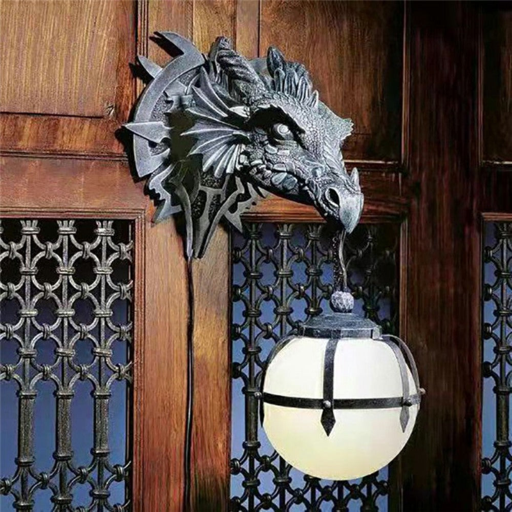 Royallure Dragon Head Wall Mount Hanging Lamp - 18cm Unique Fantasy Decor