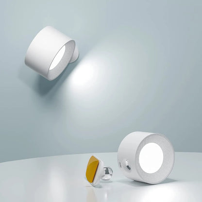 Spotlight Cordless Wall Lamp with 360° rotation, dimmable and rechargeable design for modern home decor.