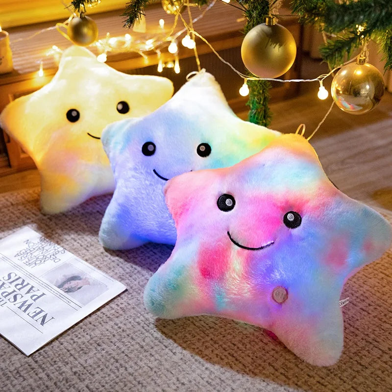 LED Star Plush Light - Soft Glowing Star Pillow Doll, Stuffed Toy for Kids & Home Decor, Perfect Birthday Gift - Green 24x22cm