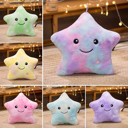 LED Star Plush Light - Soft Glowing Star Pillow Doll, Stuffed Toy for Kids & Home Decor, Perfect Birthday Gift - Green 24x22cm