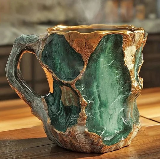 Royallure Elegant Crystal Agate Coffee Cup – Unique Handcrafted Mug for Luxury Sipping