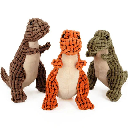 Pawelux Indestructible Plush Dog Toy for Heavy Chewers - Durable Dino Design for Small & Medium Dogs