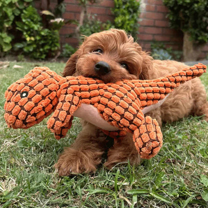 Pawelux Indestructible Plush Dog Toy for Heavy Chewers - Durable Dino Design for Small & Medium Dogs