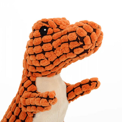 Pawelux Indestructible Plush Dog Toy for Heavy Chewers - Durable Dino Design for Small & Medium Dogs