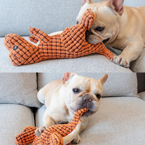 Pawelux Indestructible Plush Dog Toy for Heavy Chewers - Durable Dino Design for Small & Medium Dogs