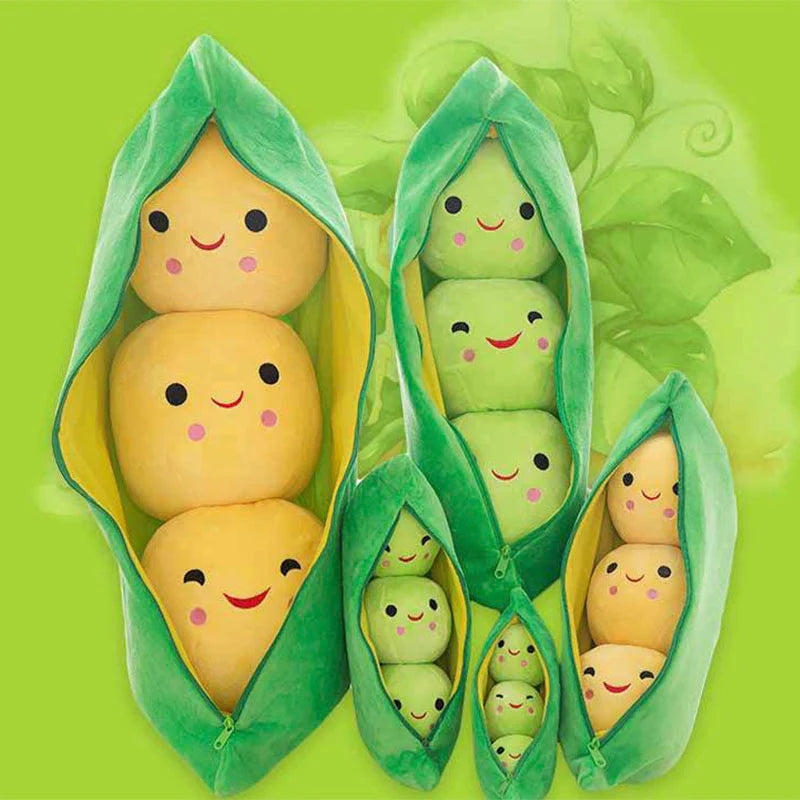 Royelux Plush Pea Pod Toy - Adorable Stuffed Peas Pillow for Kids & Gifts