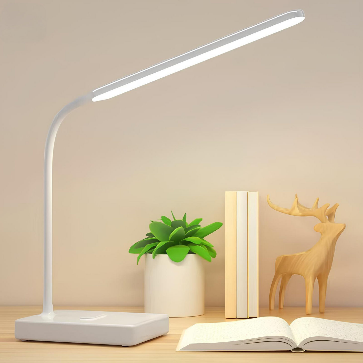 RoyaleGlow Goose Neck Desk Lamp - Adjustable Lighting with USB Rechargeable & Plug-In Options