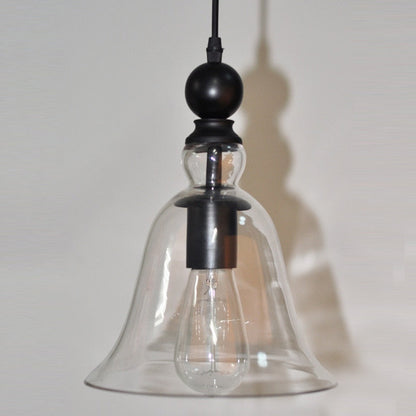 RoyaleGlow Vintage Glass Bell Pendant Light Fixture - Elegant Home Decor