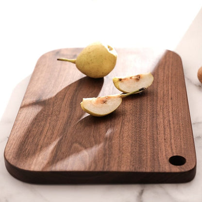 LuxRoyale Walnut Wood Chopping Board - Rustic & Durable Cutting Surface for Kitchen - Quadri