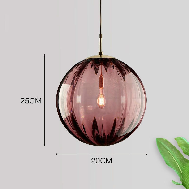 Royallure Glass Ball Colored Pendant Light - Unique Home Decor Fixture