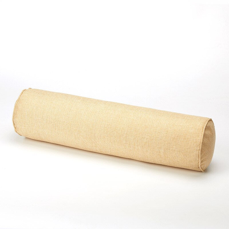 Rayvia Cylinder Bolster Pillow - Versatile Support for Bed & Sofa - Beige / 10x40cm