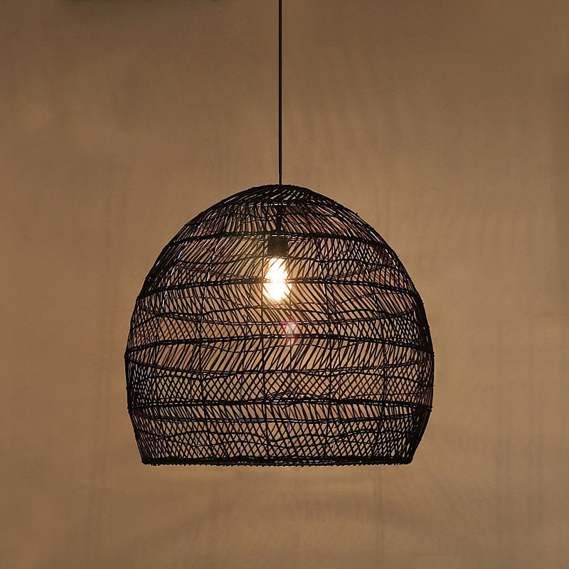 RoyaleGlow Tranquil Bamboo Pendant Light – Japanese Elegance for Your Home - Black / 35cm